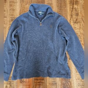 Ralph Lauren Men's Heathered Blue Crewneck Sweater